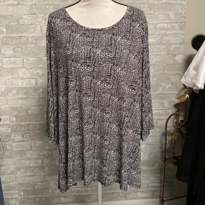 Cato black & white tunic top shirt